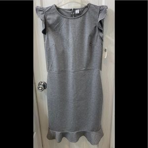 NWT Old Navy Grey Ruffle Dress Women’s Medium